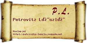 Petrovitz László névjegykártya
